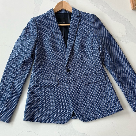Banana Republic Geometric Pattern Suit Blazer Sz 2 - Picture 1 of 6